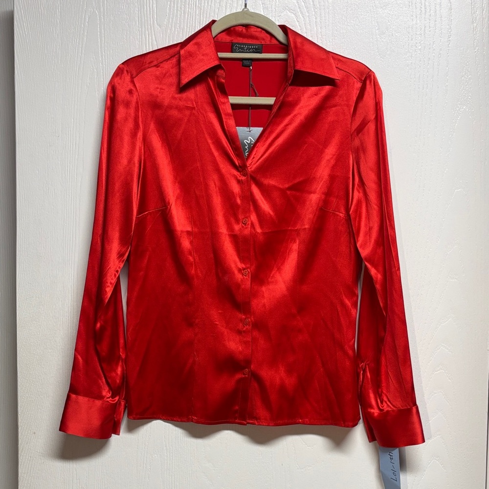 Classiques Entier Mandarin Silk Open Neck‎ Blouse